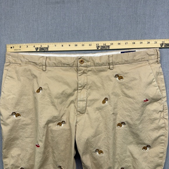 Polo Ralph Lauren Bull Dog Chino Shorts All Over Embroidery 9" Inseam Mens 42 - Picture 9 of 9
